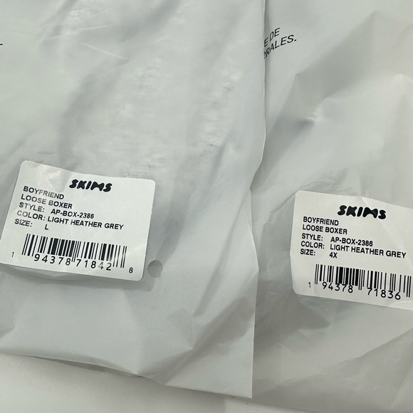 SKIMS NWT cotton rib loose boxer / Heather gray. - Picture 3 of 4